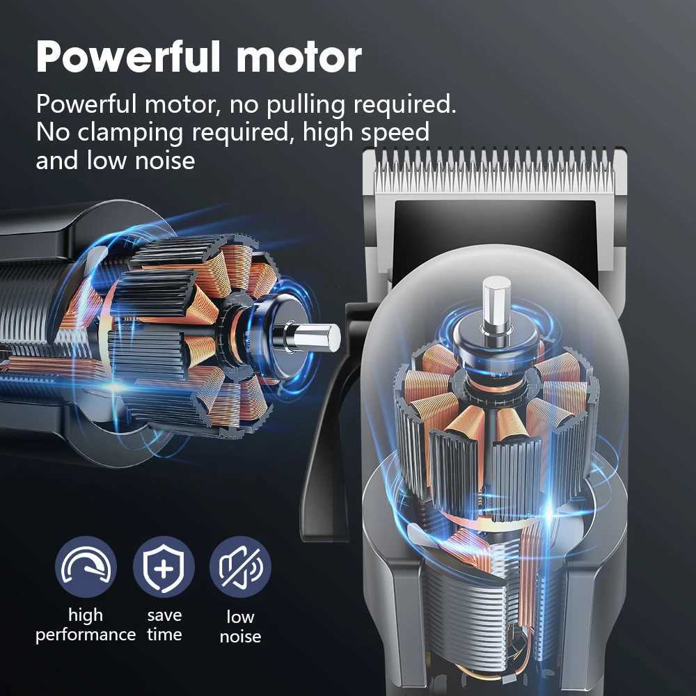Kemei Professional Electric Hair Clipper Adjustable Electric Hair Clipper Mens Strong Beard Rechargeable Hair Clipper KM-809A W241212