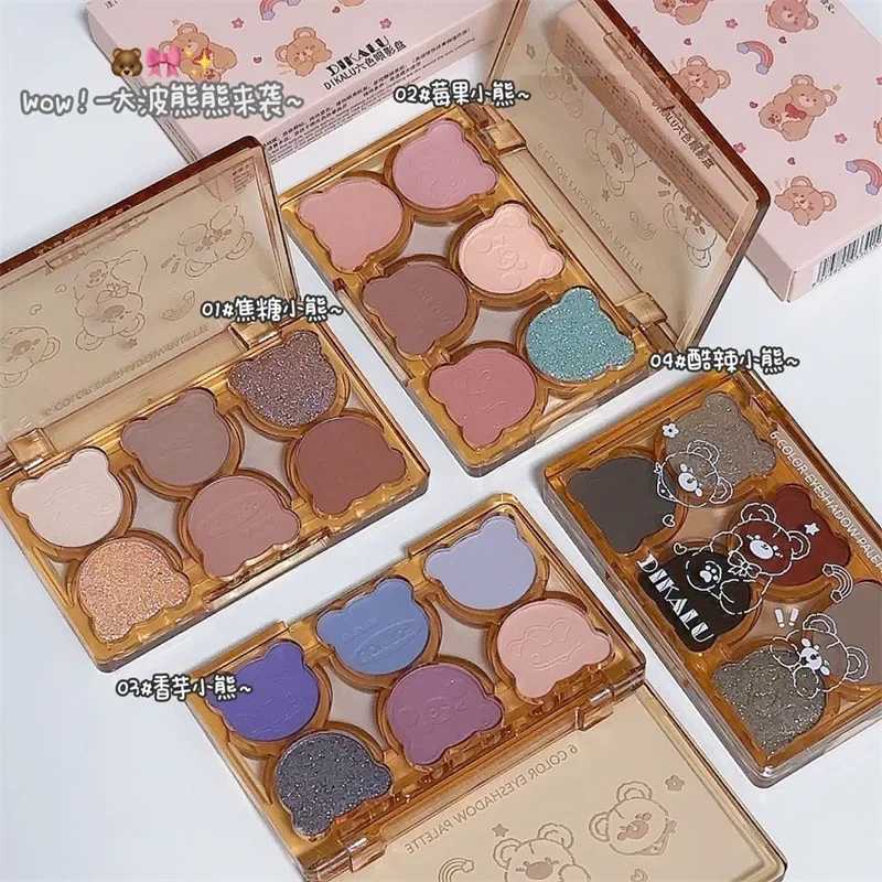 DIKALU Bear Swan Ballet Six eye shadow Palette Matte Fine Glitter Light Grey Red Black eye shadow Burgundy WholesaleW241212