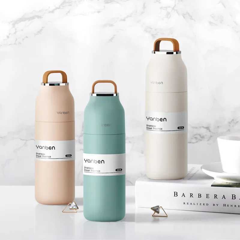 500ml stainless steel portable thermos hot water vacuum bottle leak proof thermos Y241211