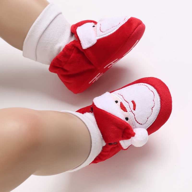 Boots Christmas Warm Soft Shoes Baby Toddler First Walkers Winter Boys Girls Xmas Cosplay Cute Cartoon Kids Animal H2412124XTC