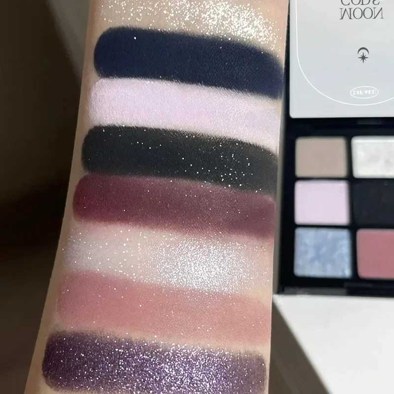9 colors dark punk smoking eye shadow palette black purple matte bright lying silk shimmer earth color makeupW241212