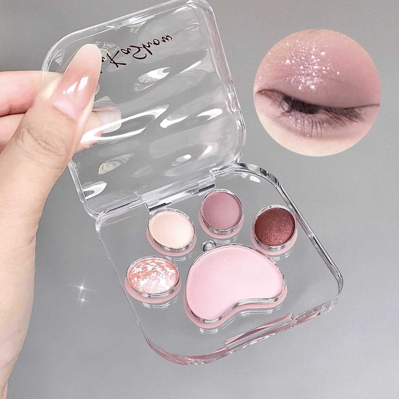Cat mat glitter eye shadow shimmer matte velvet Korean cheek B composite makeup 5 color eye shadow palette pigmentW241212