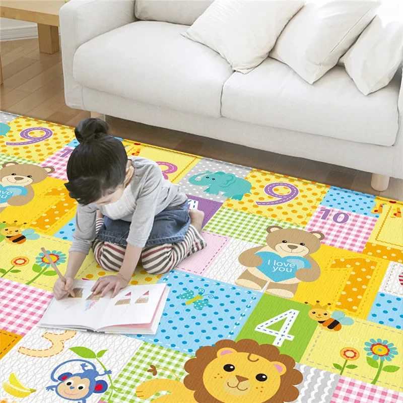 177 * 64cm Folding Baby Play Mat Education Childrens Carpet Kindergarten Crawling Mat Childrens Carpet Activity Game Toy Gift W241221