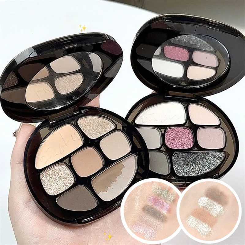 Smoke Pink Eyeshadow Palette Matte lescent 8 Colors Eye Shadow Cool Night Black Purple Brown Glitter Eyes Makeup CosmeticsW241212