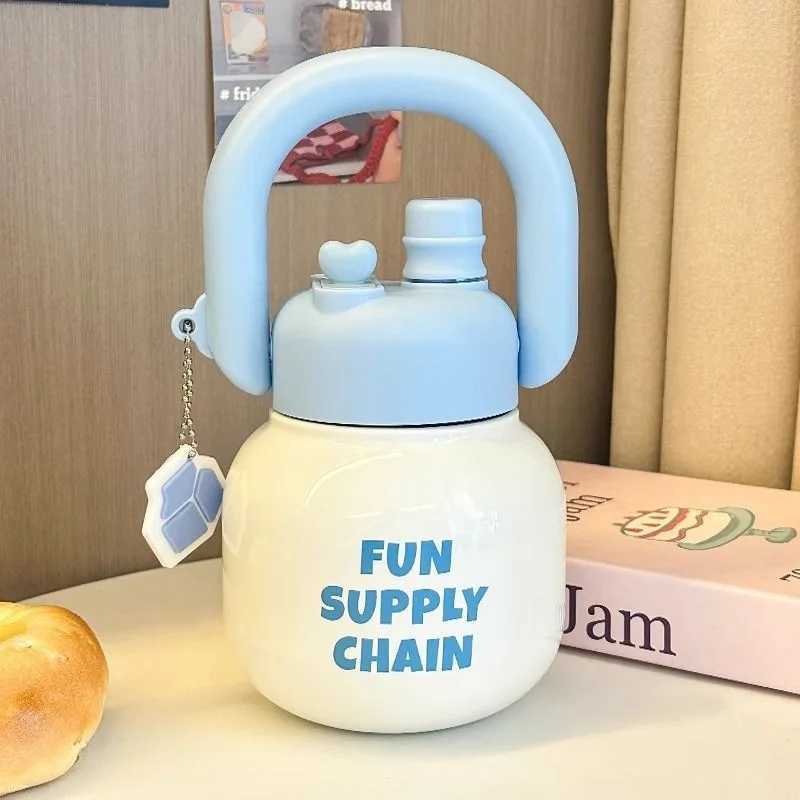 New Teapot Insulated Cup 316 Stainless Steel Cute Portable Large Capacity Straw Belly Cup Space Cup Tea Separation Y241211
