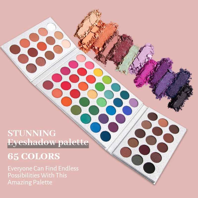 65 color eye shadow palette makeup high pigment eye makeup tools holiday cosmetics matte shiny finishW241212