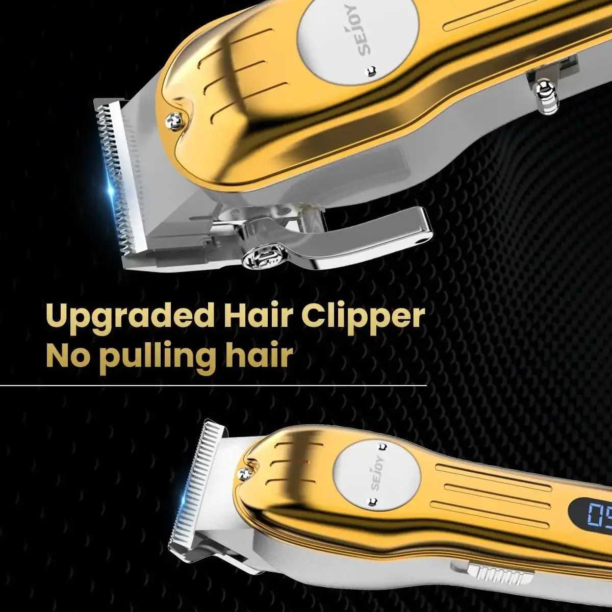 Sejoy Hair Clippers for Men Cordless Trimmers with LCD Display Guide Combs for Hair Cutting Machine Rechargeable Barber Kit W241212