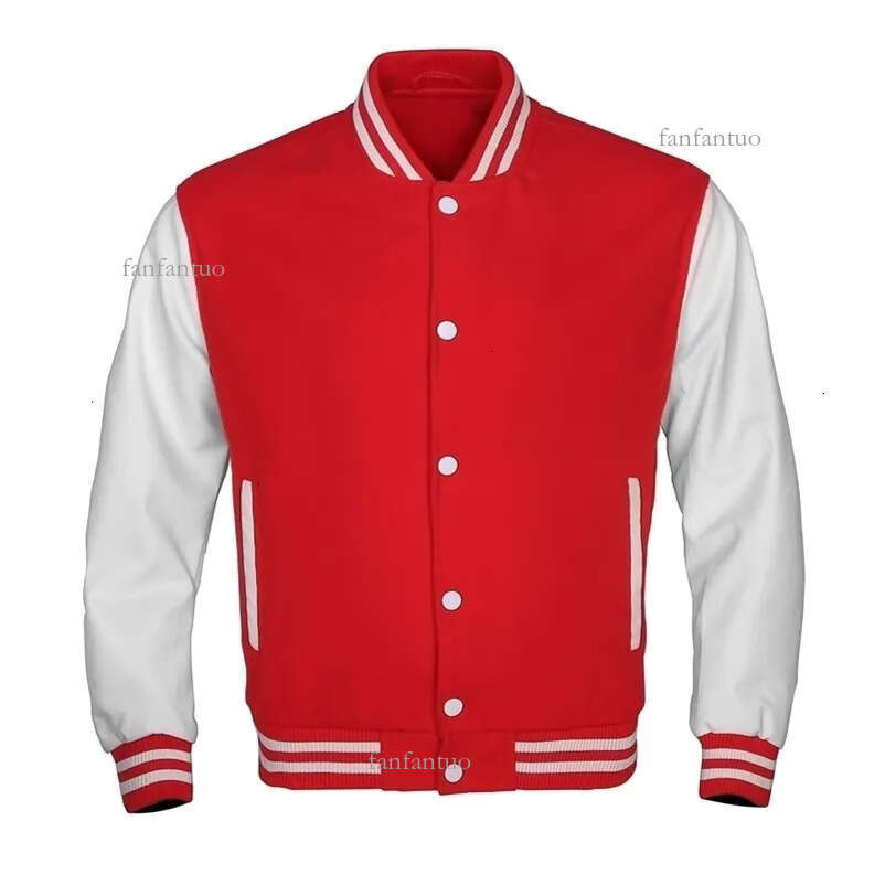 Letterman Coat Autumn Solid Casual Leather Sleeves Wool Unisex Vintage Baseball Varsity Jackets y240814