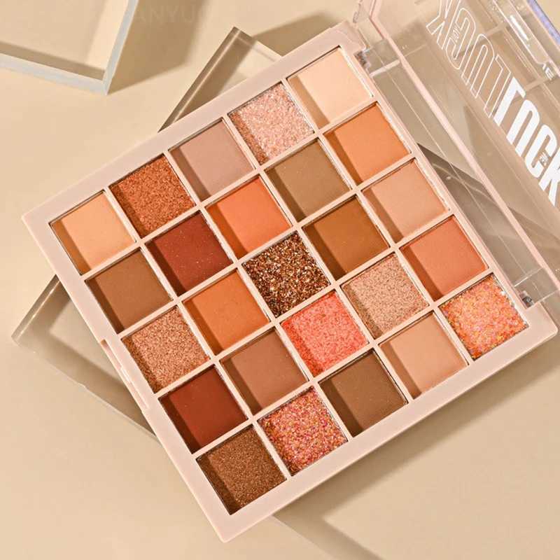 25 color professional eye shadow palette eye shadow flash durable eye shadow tray Korean makeup palette beginner eye shadowW241212