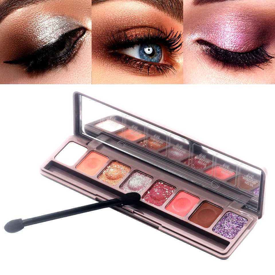 8-color eye shadow palette natural cool color low saturation matte eye shadow tray brown cosmetics with free brushesW241212