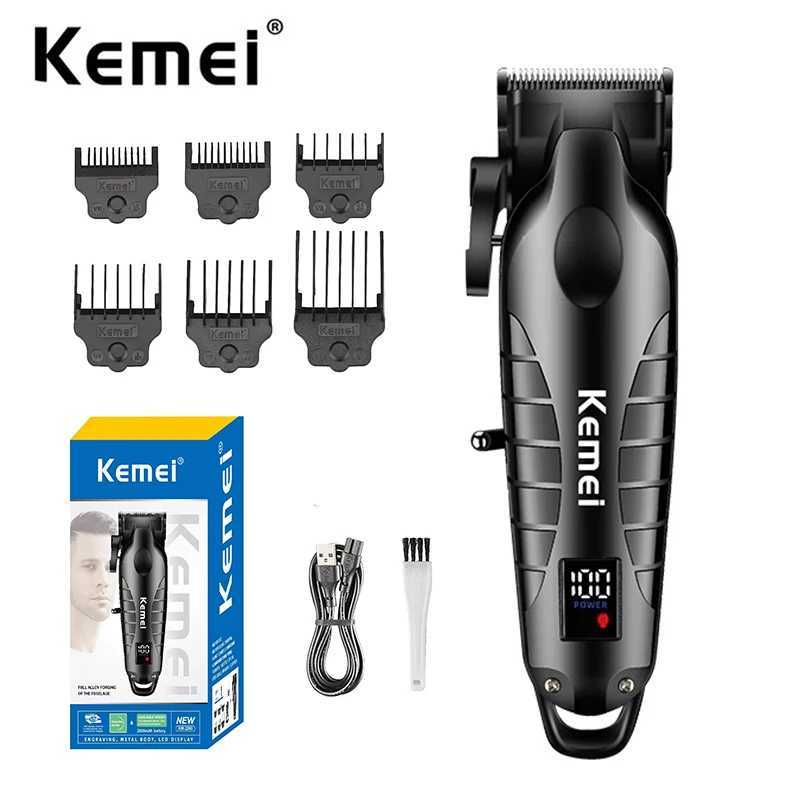 Kemei 2290 2293 Professional Cordless Hair Clipper Men Barber Fade Clipper and Zero Gapped Trimmer Set Electric Hair Cutting Kit W241212