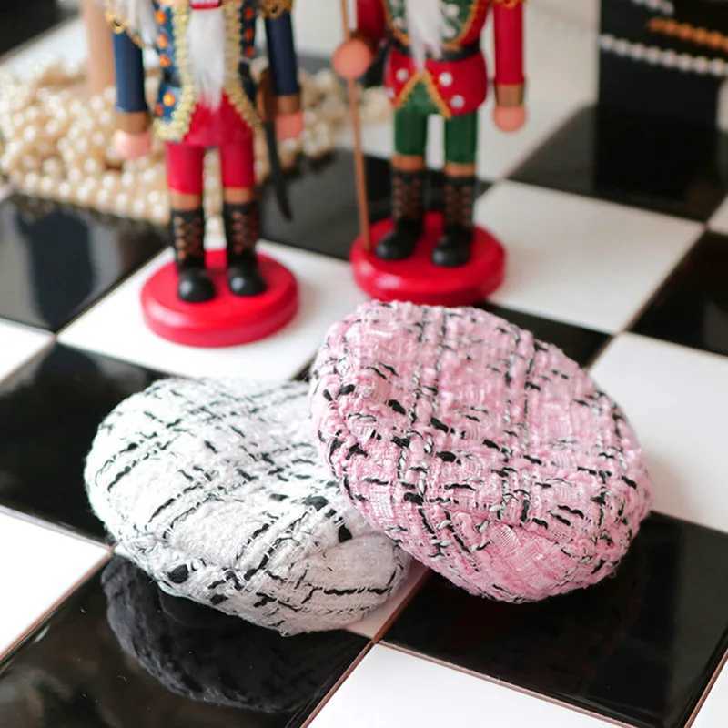 Ins tweed pet hat classic dog hat pet head wearing Maltese cat beret M241212