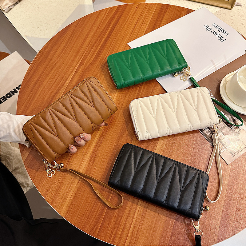 New Lingge Fashion Large Capacity Handbag Wallet Designer Zipper Women's Wallet Instagram Style