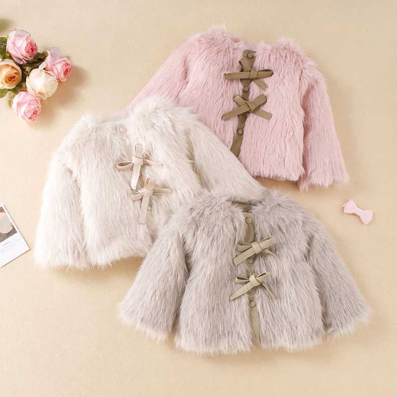 1-8 Year Children Baby Girls Jacket Autumn Winter Warm Faux Fur Coat For Girls Christmas Princess Outwear Fashion Plush ClothingXJ241211