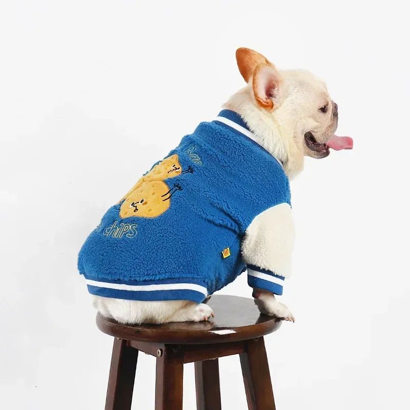 Fashion Pet Dog Clothes for Small Dogs French Bulldog Outfit Plush Jacket for Pet Puppy Coat Winter Warm Dog Jacket Pug Costume 241212