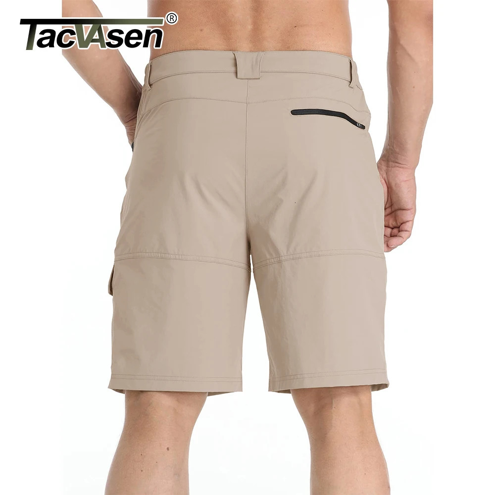 TACVASEN summer mens quick drying work shorts casual hiking cargo shorts multi pocket lightweight outdoor fishing shorts 241211
