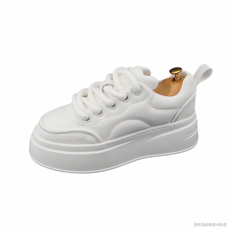 Thick soles increase small white shoes fashion men's light bread shoes fashion with ins niche trend design casual board shoes Spring Green White