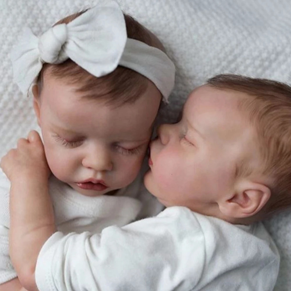 48CM Full Body Silicone Reborn Baby Doll Boy Girl TWIN A TWIN B born Doll Lifelike Soft Bebe Reborn De Silicona 241212