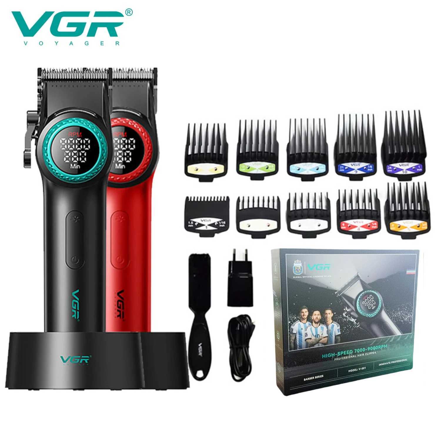 VGR Hair Trimmer Professional Cordless Hair Cutting Machine Electric Hair Clipper 9000 RPM Barber Clipper Trimmer for Men V-001 W241212