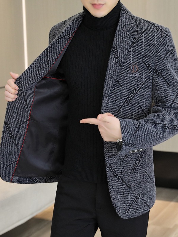 K31Spring new men's casual suits Korean style trendy slim fit stylish handsome plaid suits
