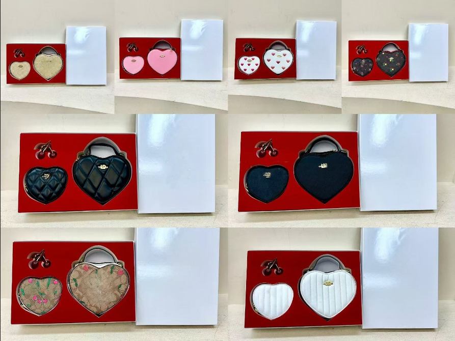 Designer heart-shaped shoulder crossbody bag High-quality fashion handbag with 4-piece set for woman