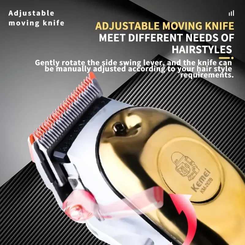 Kemei KM-2628 KM-678 KM-2024 Professional Electric Hair Clippers Beard Clipper Rechargeable Mens Shaver Hair Trimmer Kit Men W241212