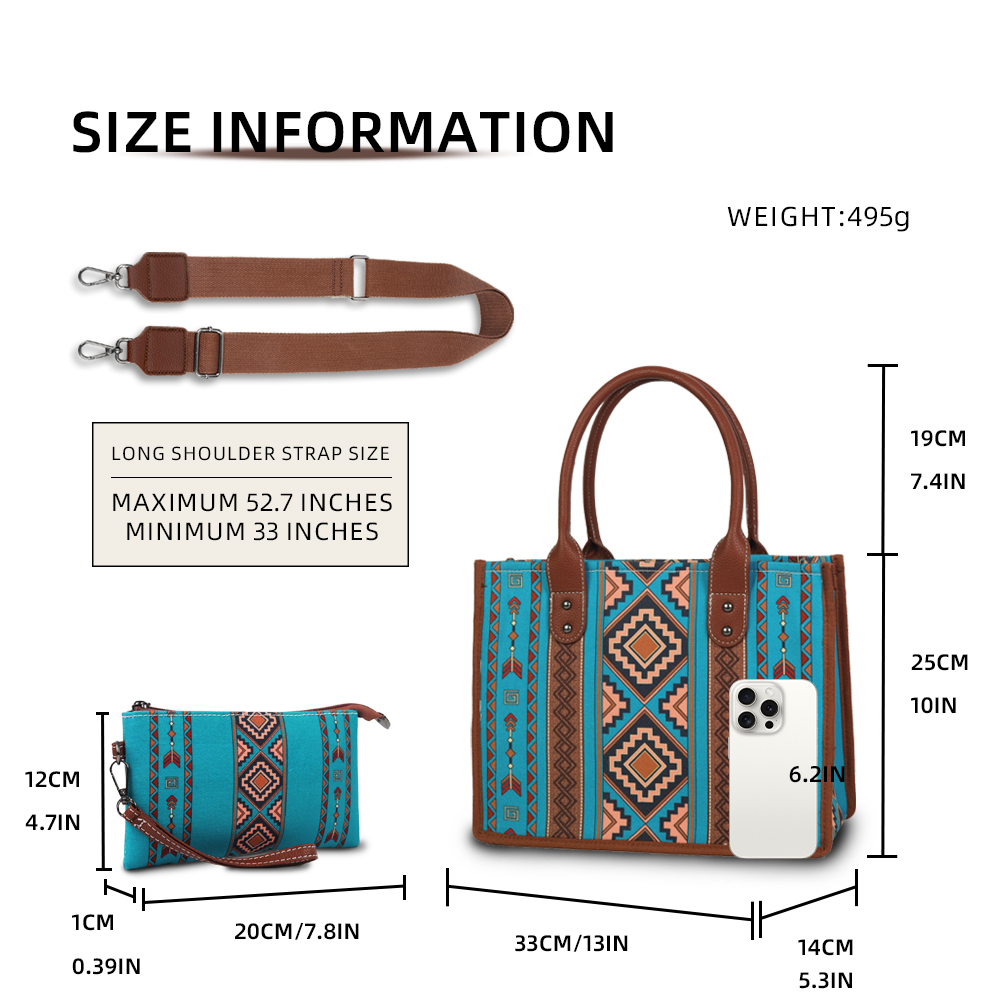 Boho Chic Canvas Tote Bags for Women Spacious & Stylish 4 Piece Gift Set