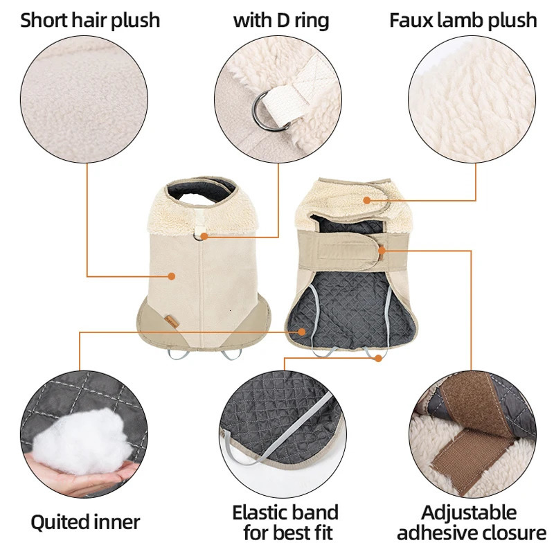 Winter Dog Clothes Warm Sherpa Suede Dog Coat for Small Medium Dog Classical Windproof Fleece Dog Jacket Puppy Chore Coat Outfit 241212