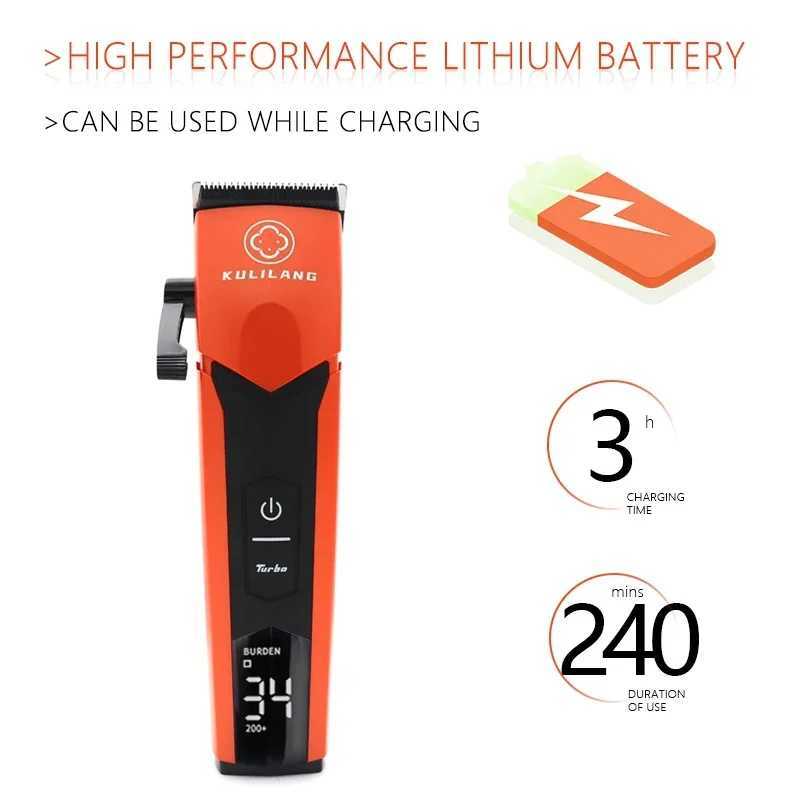 Professional Electric Hair Clipper KULILANG R77F New Color 7200RPM Hair Trimmer Gradient Fade Blade Barber Hair Cutting Machine W241212