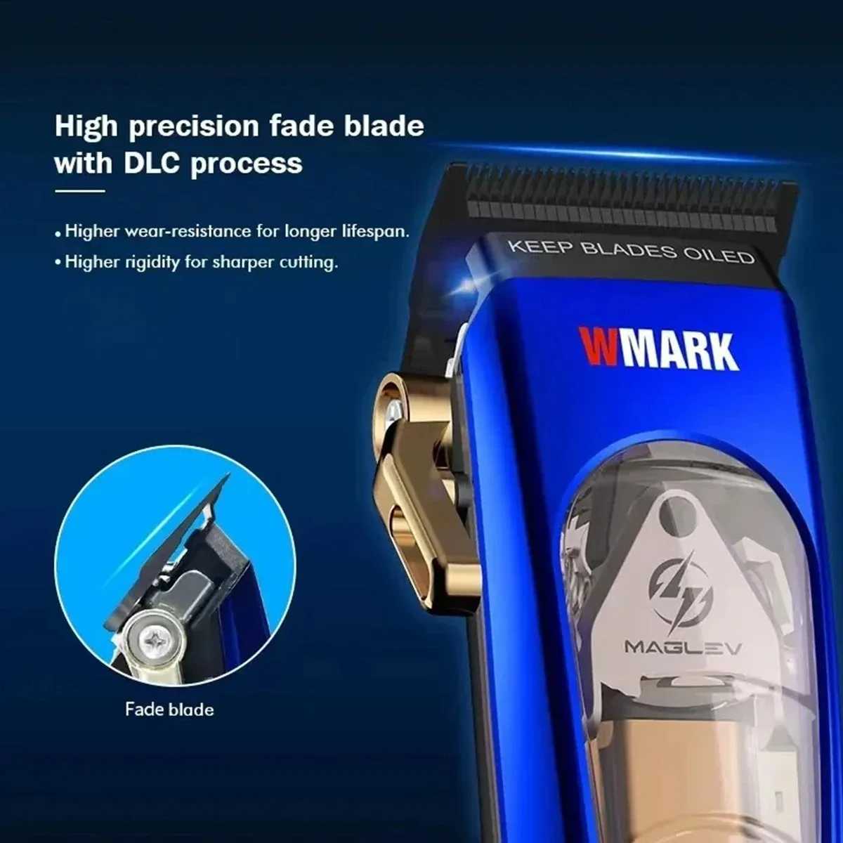 New WMARK NG-9004 Mens Hair Clipper MAGLEV Motor 10000RPM Hair Clipper Cordless Charging Edge Clipper W241212