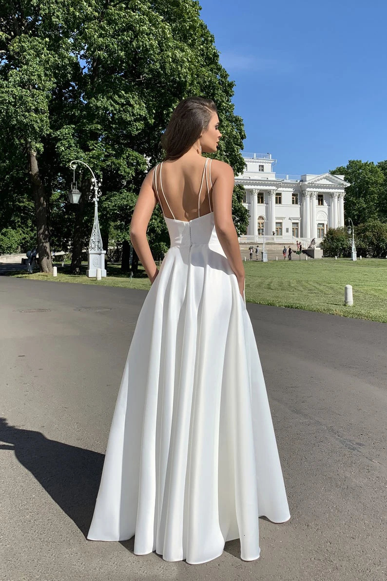 Womens plus size Bowith white wedding sleeveless ultra-thin shoulder strap hollow elegant party dinner 4XL dress