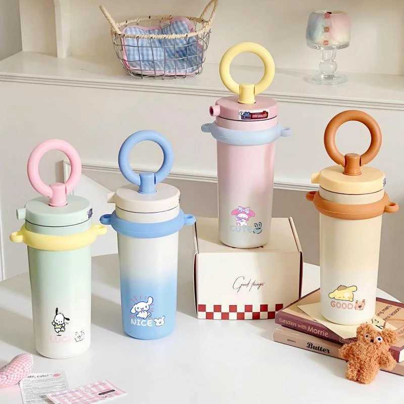 New Miniso Pochacco Melody Ppin Crazy Cup Girl Dopamine Cute Straw Cup Large Capacity Portable Simple Water Cup Y241211