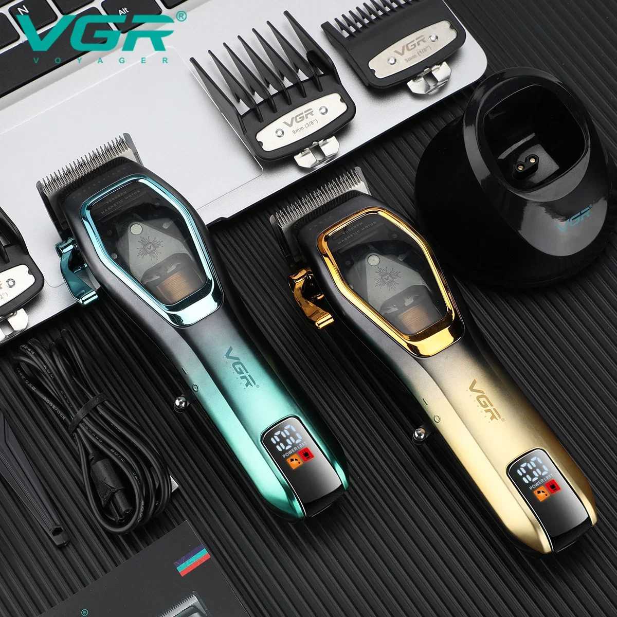 VGR Hair Clipper Cordless Hair Trimmer Professional Haircut Electric Hair Cutting Machine 9000 RPM LED Clipper for Men V-674 W241212