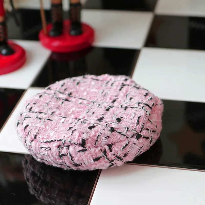 Ins tweed pet hat classic dog hat pet head wearing Maltese cat beret M241212