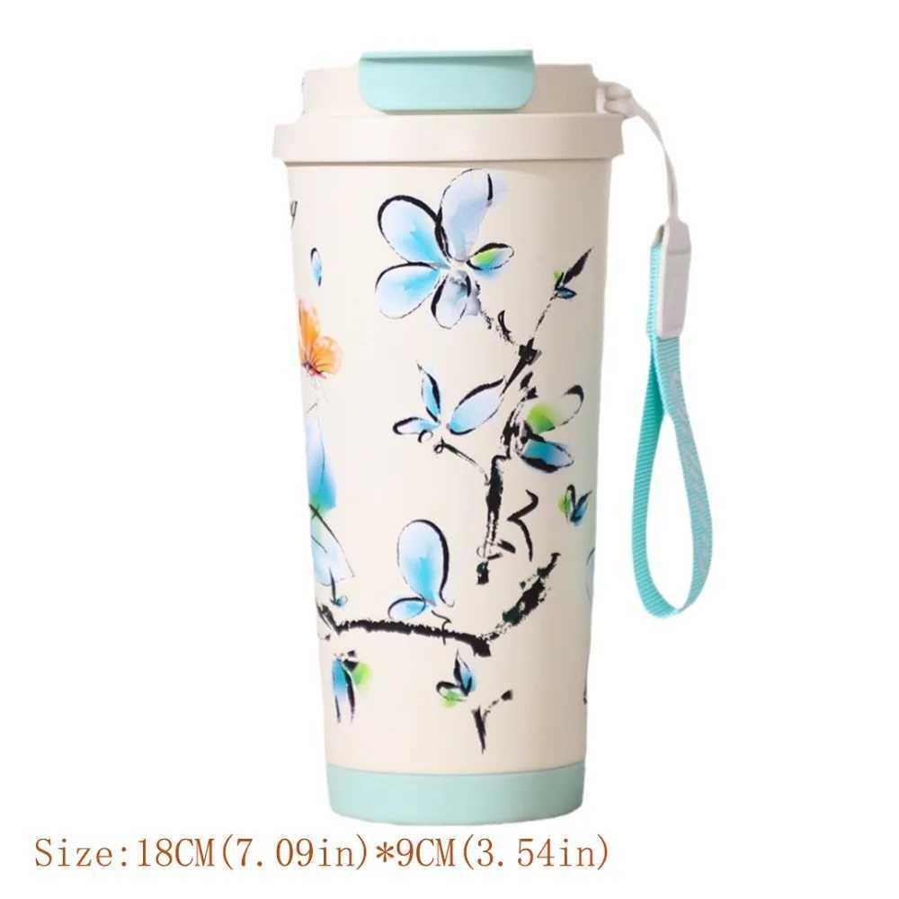 New 500ml coffee cup large capacity stainless steel hot cup double-layer Reausable Wind Insulated cup for travel Y241211