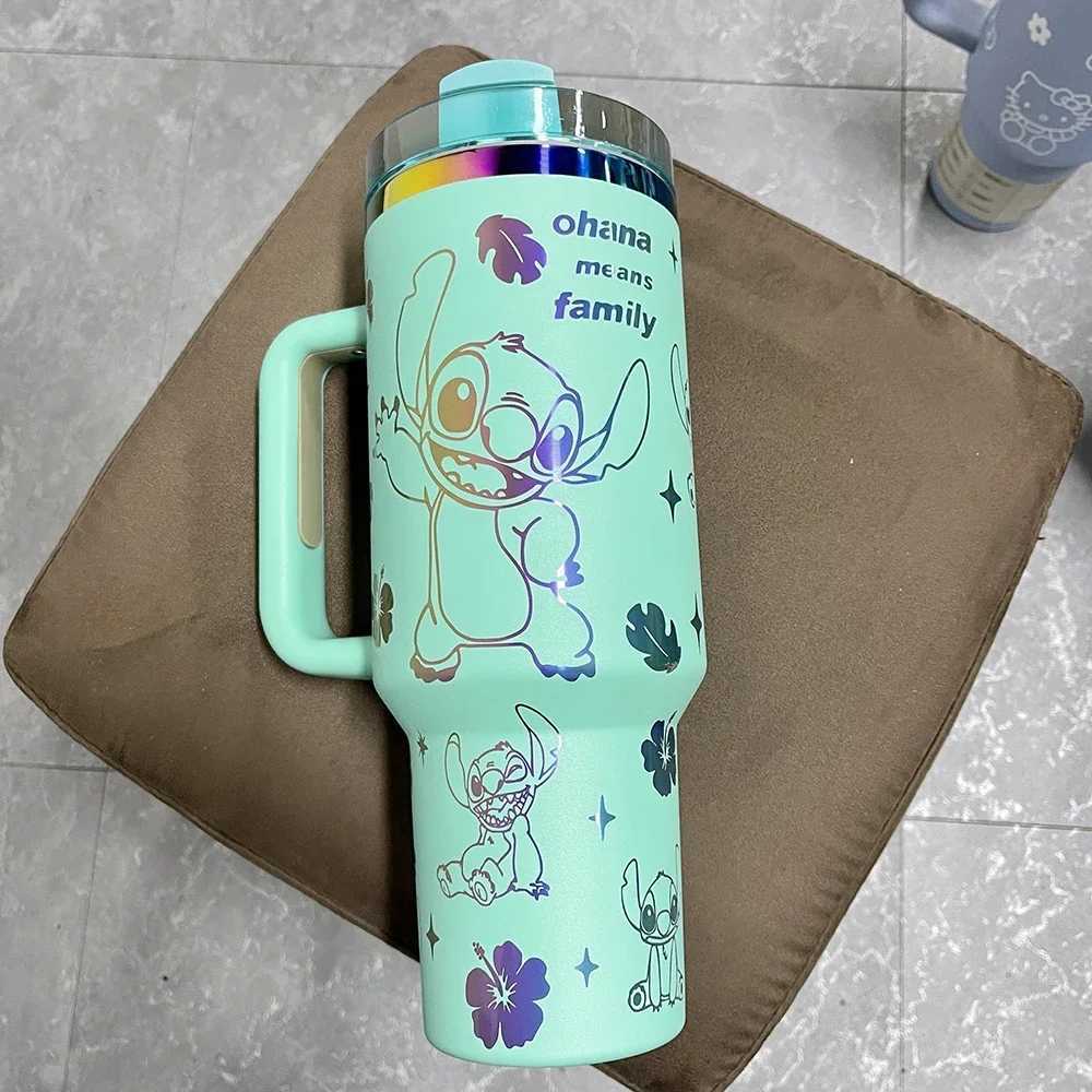 40 oz Insulated with Lid and Straws stainless steel coffee cup vacuum leak coffee cup with handle Y241211