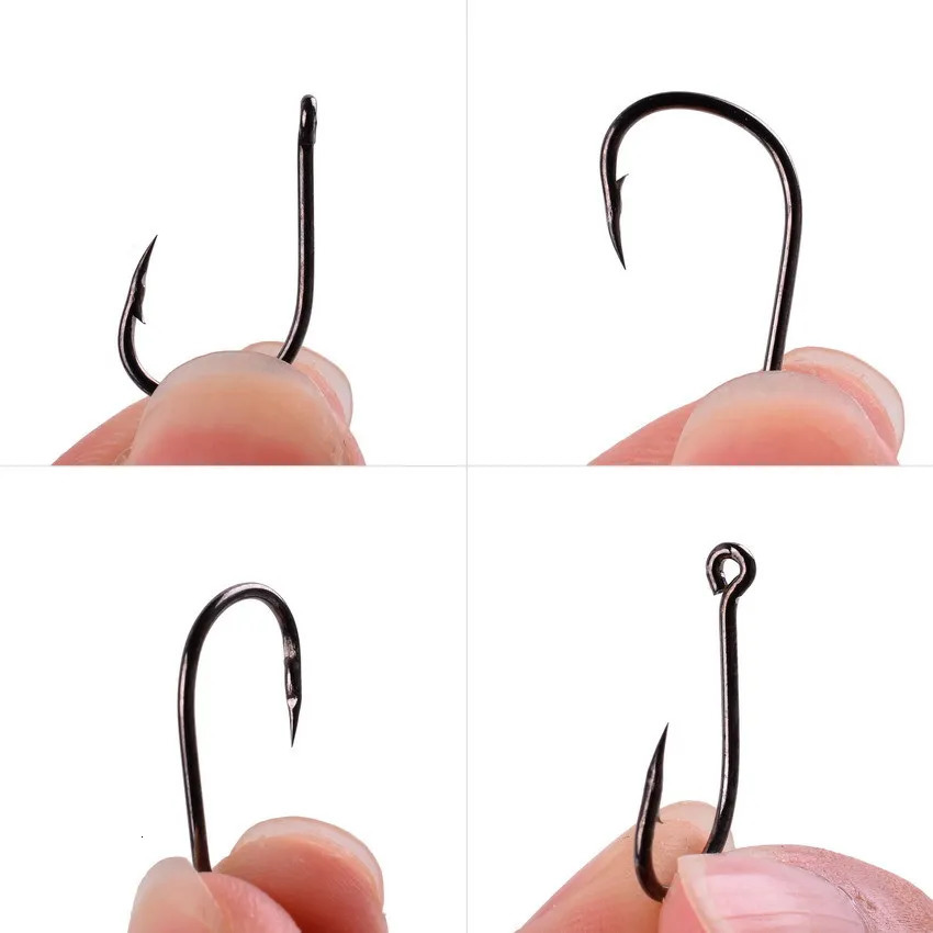 100PCSBox Fishing Hooks Set with Tackle Box Saltwater Fresh Water High Carbon Steel Carp Fishhook Accessories y241203