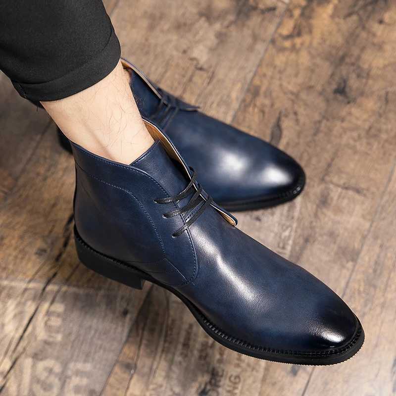 Men Chelsea Boots Men Slip- Luxury Business Dress Short Boots Fi Casual Career Ankle Boots Italy Handmade Leather BootsXJ241212