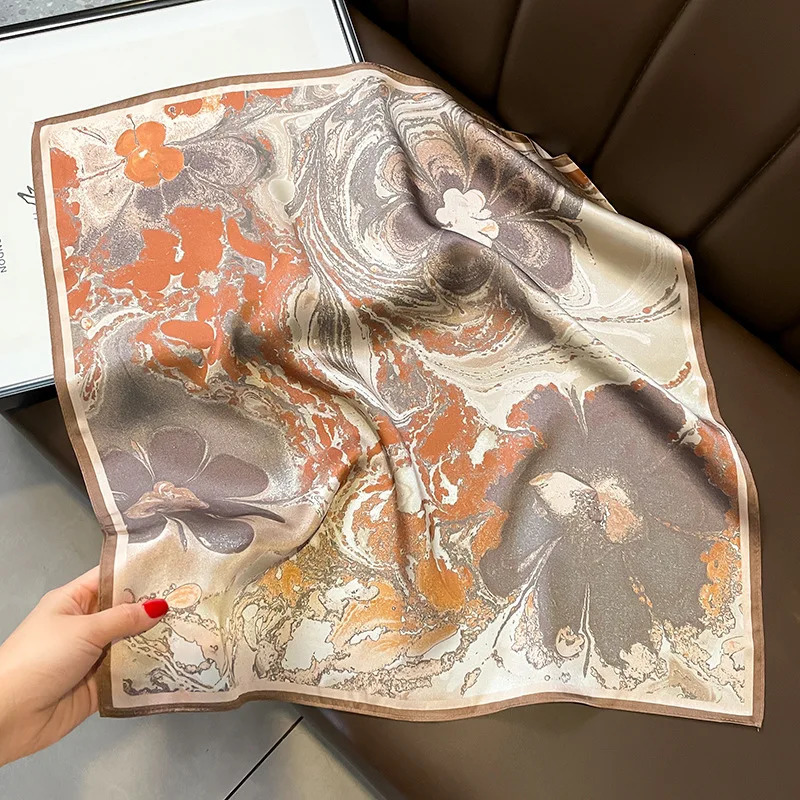 100% Silk Scarf Womens Mulberry Tree High Quality Spring Square Fashion Founder Womens Shawl Bag Headscarf 241211