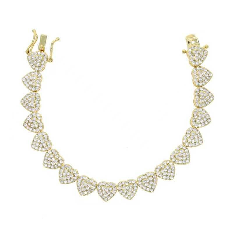 Pendant Necklaces Fine Hip Hop Sier Vvs Moissanite Dia Iced Out Heart Bracelet Tennis Chain Jewelry Women Men Necklace Drop De Otk8U