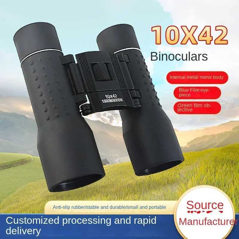 New 10x42 High Definition High Power Binoculars Low Light Night Vision Portable Outdoor Camping Hiking Viewing TelescopeXJ241212