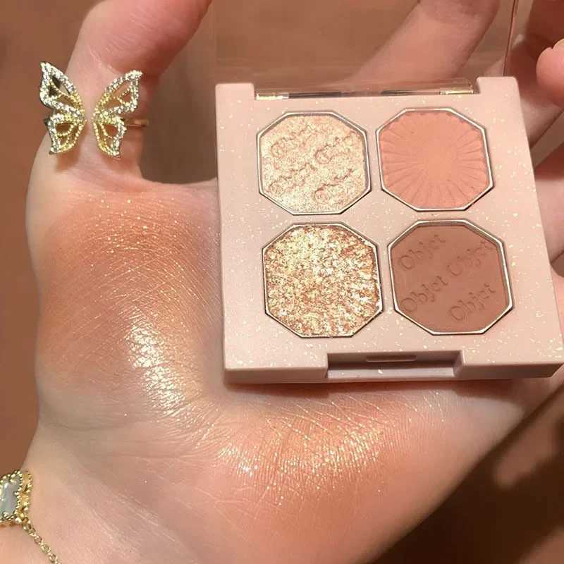 New 4 Colors Eyeshadow Palette Portable Makeup Highlight Matte Shimmer Eyeshadow Shiny Long Lasting Natural Eyeshadow CosmeticsW241212