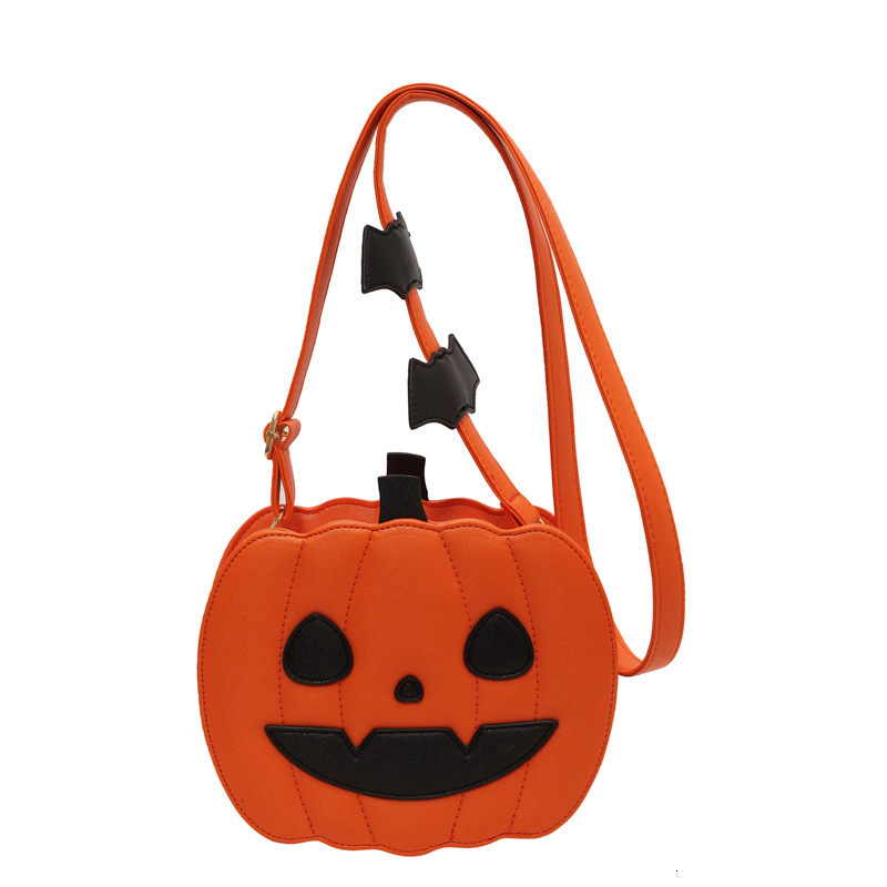 Halloween Fun Pumpkin New Fashion Color Comparison Creative Splicing Fashion Single Shoulder Women's Cartoon Crossbody Bag