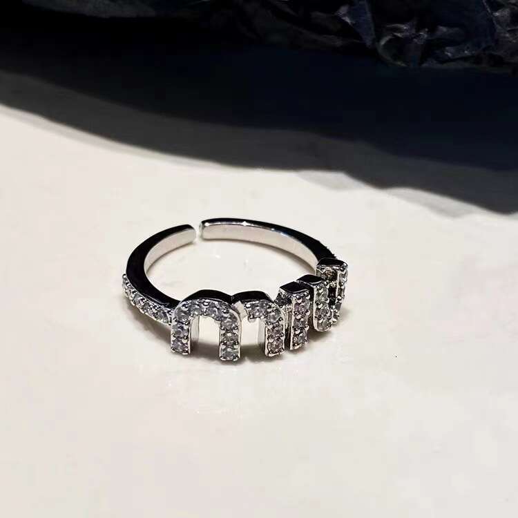 Korean New Letter M Crystal Zircon Adjustable Ring for Women Gold Color Couple Rings Elegant Women's Daily Work Accessories