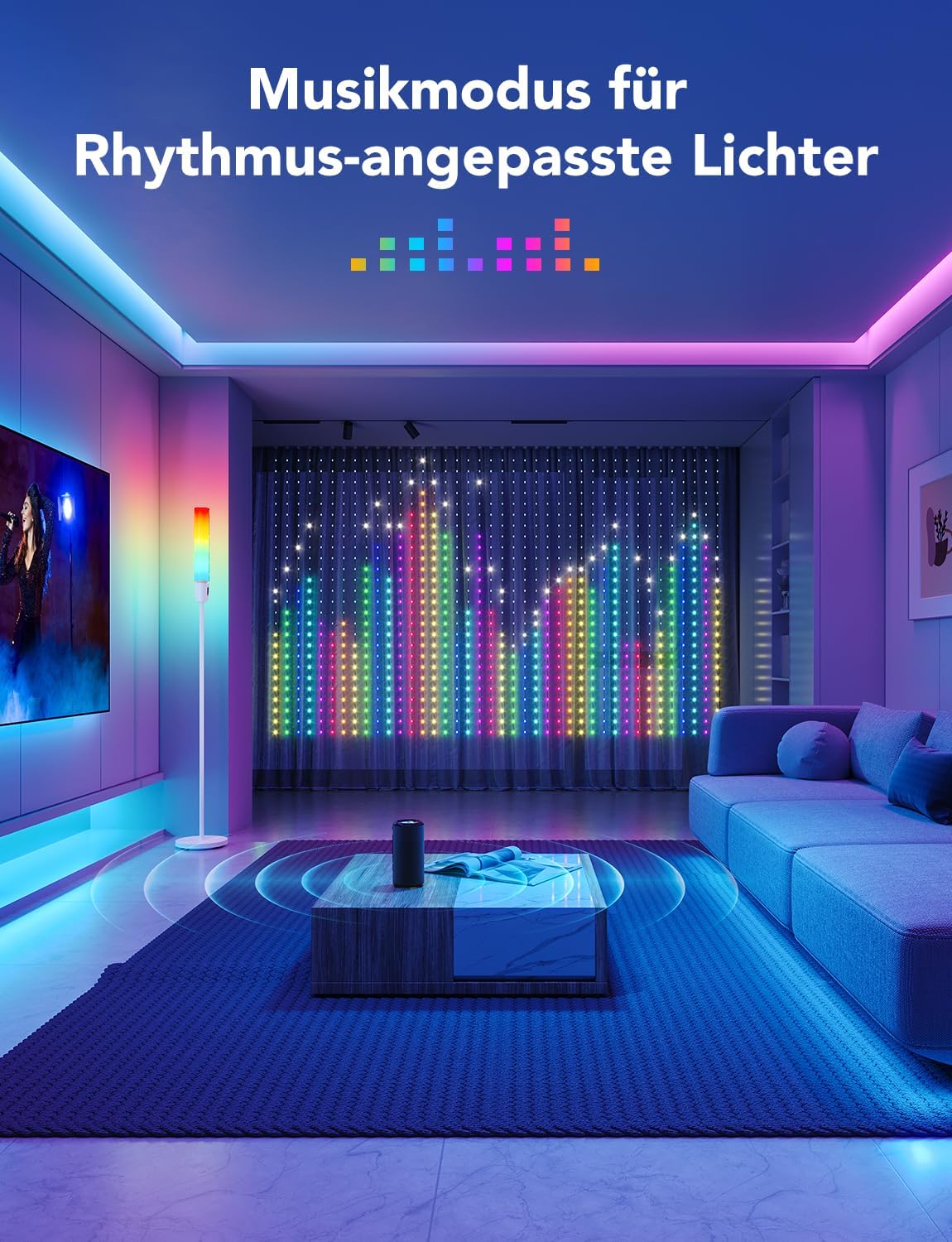 400 LED Smart Curtain Lights, DIY Programming App Remote Control RGB Fairy String Lights, Smart LED Curtain Lights, Color Changing Wall Lights, Dynami