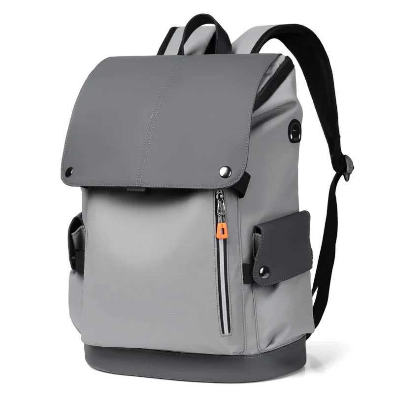 High Quality PU Leather Waterproof Mens Laptop Backpack Large Cputer Backpack for Business Urban Man Backpack USB Charging Z241211