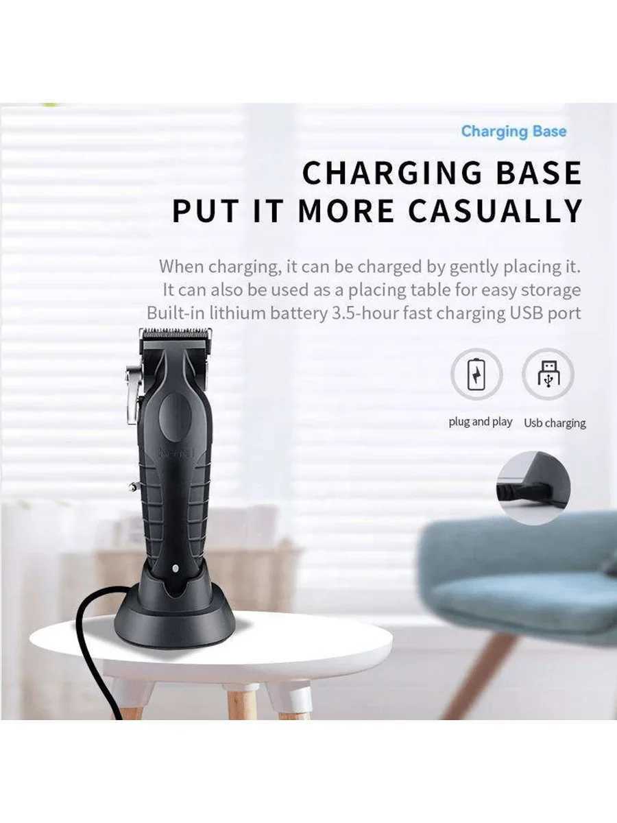 Kemei KM-2296 Electric with USB Base Oil Head Carving Salon Hair Clipper M241212 C260312