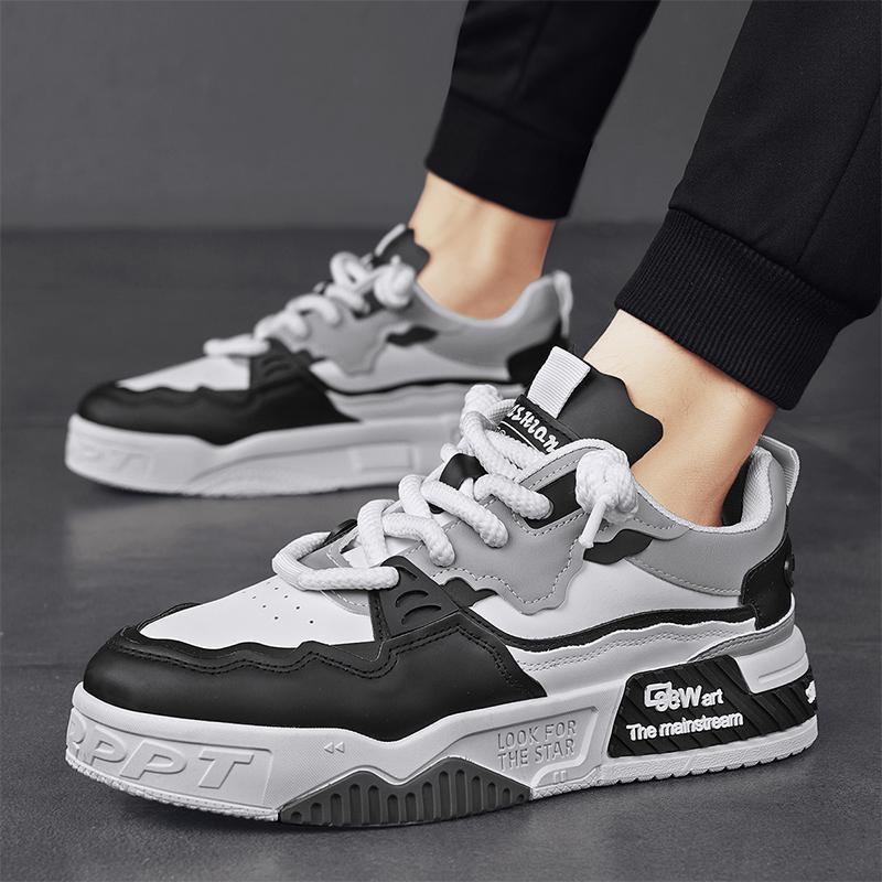 Casual Shoes Men Sport Shoes Brown Black Trendy Flat Heel Non-Slip Tennis Durable Platform Sneaker