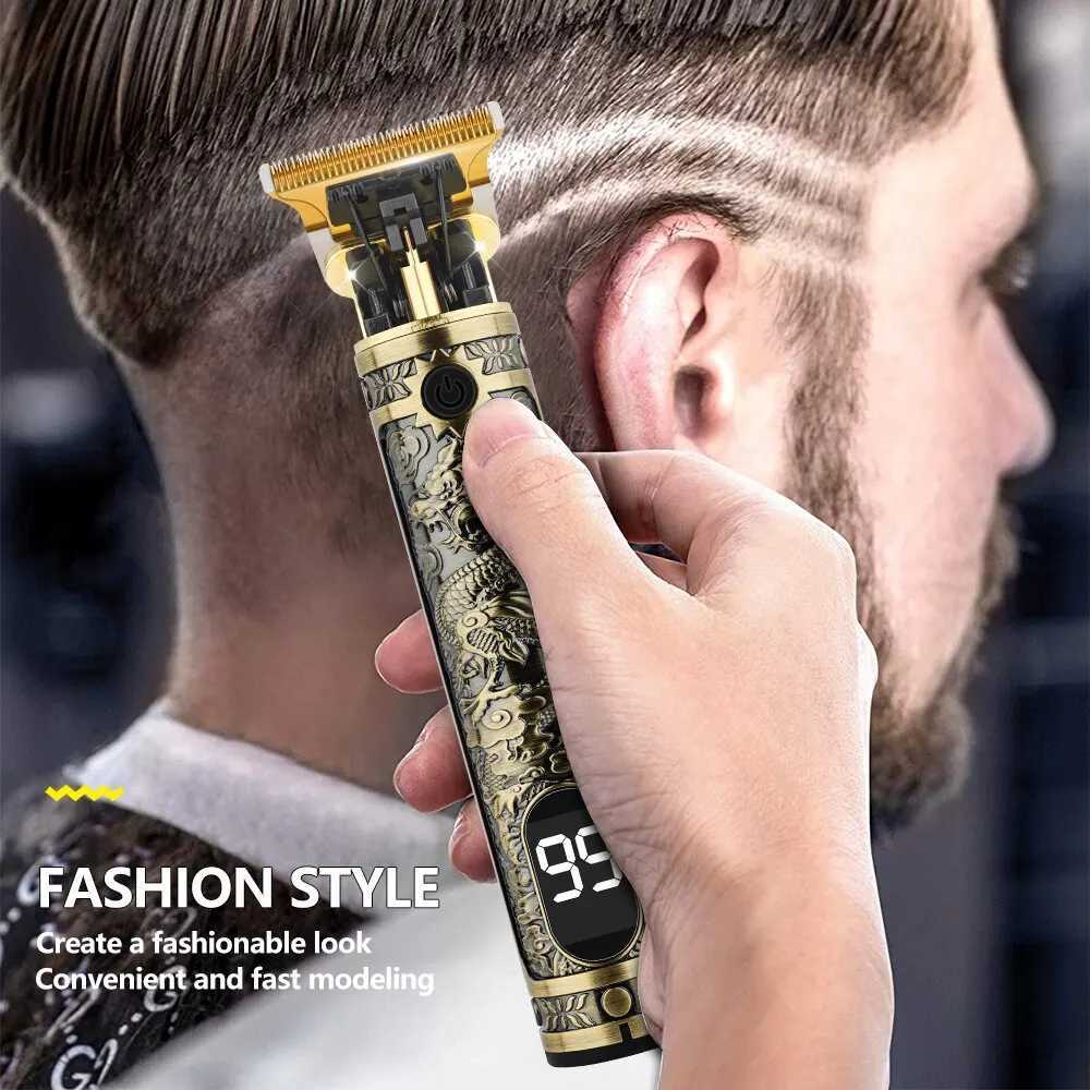 Retro T9 Hair Clipper Professional Hair Clipper Mens Cordless Beard Trimmer USB Hair Clipper W241212