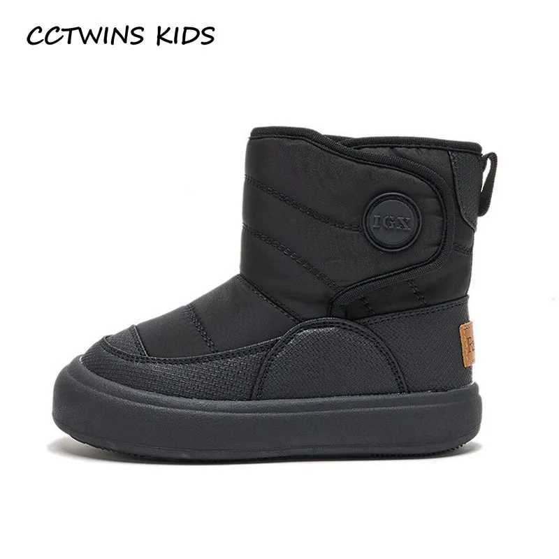 Boots Kids Snow Boots Winte Boys Fashion Brand Short Ankle Boots Toddler Girls Warm Fur High Top Shoes Children Waterproof Soft Sole H241212